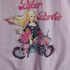 Gildan Pink custom Designed Barbie Motorcycle Graphic Tee